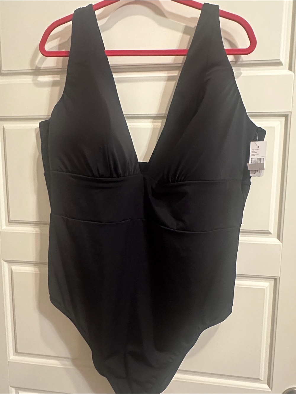 Lane Bryant Black One-Piece V-Neck Swimsuit